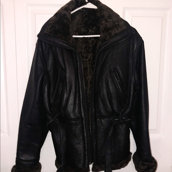 GENUINE SHEARLING AND LEATHER COAT - Picture 1 of 4
